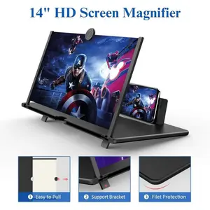 14inch/12inch Phone Magnifier, Ultra HD Screen Magnifier, Convenient TV Viewing, Bidirectional Horizontal and Vertical, Eye Protection, Smartphone Mount