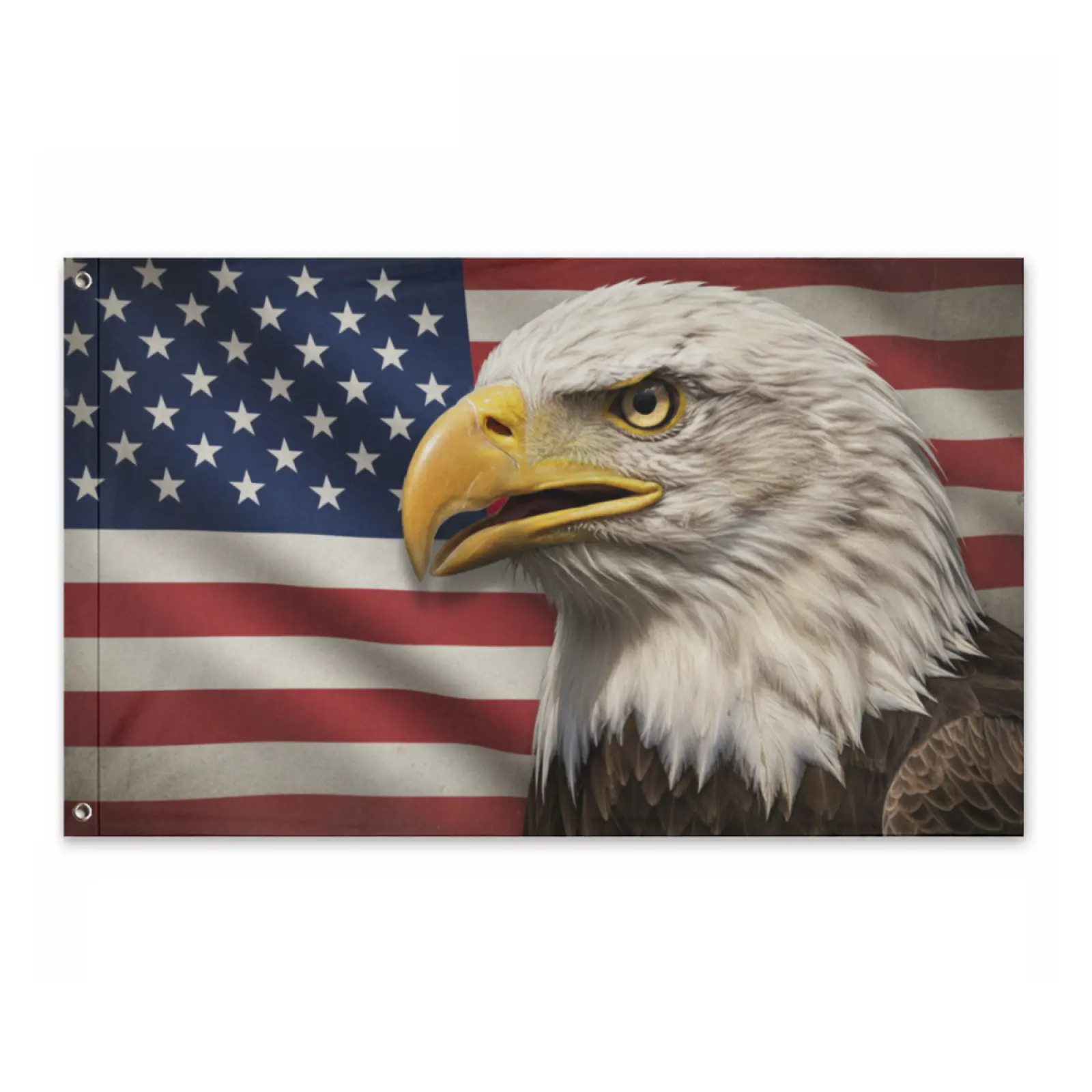 3x5ft (90cm*150cm) Polyester Bald Eagle & American Flag Outdoor Banner - Double-Sided Print, Wear-Resistant, Durable, Machine Washable, All Year Outdoor Decor Garden Flag for Home Courtyard Porch