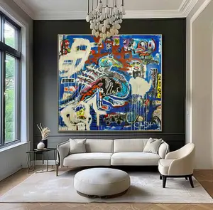 Abstract Painting Print | Neo Expressionism Canvas Art | Colorful Graffiti Style Wall Decor | Modern Art Print