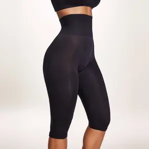 Plus Size High-Waist 7/8 Shaping Seamless Nylon Yoga Sports Pants European & American Style for Yoga Workouts with Belly Closure woman premium large pads lifting ies control sport workout high-waisted skinny bra qui rur gica moder