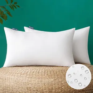 Pack of 2 12x20 Inch Outdoor Waterproof Decorative Throw Pillow Inserts, Rectangle Lumbar Garden Pillow Form for Patio Sofa Couch