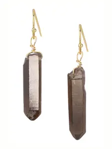 Smoky Quartz Prism Drop Earrings, Handmade Jewelry, Gift For Her, Elegant Earrings