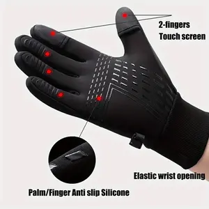 Winter Gloves for Men & Women Adjustable Windproof Thermal Insulation Anti-Slip Grip Touchscreen Friendly for Cycling Running Skiing Hand Grips wind proof