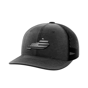 Kentucky United Hats Premium Leather Patch Trucker Hat 6 Panel Mesh Back Snapback