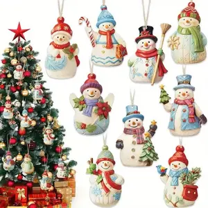 Vintage Christmas Wooden Ornament Set, 18/27/36pcs Holiday Home & Party Decorations, Festive Decoration Accessories