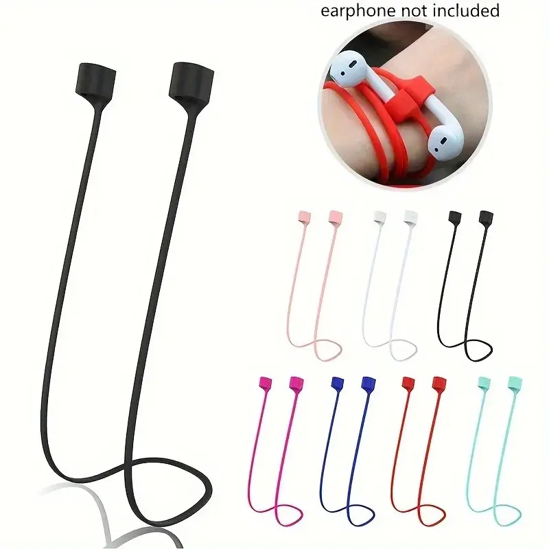 Suitable For Wireless Earphones Headphones Earbuds Headset Audio Anti-lost Rope Silicone Material Flexible Durable Anti-lost Lanyard For Airpods Compatible Earphones Electronic