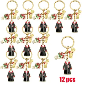 12 /24 Counts Option, Graduation Memory Keychain 2026 Graduation Charm Keychain, Graduation Season Money Saving Keepsake, Graduation Themed Grad Cap Gown Diploma Charm, Congratulations Graduation Gift for Friends Classmates