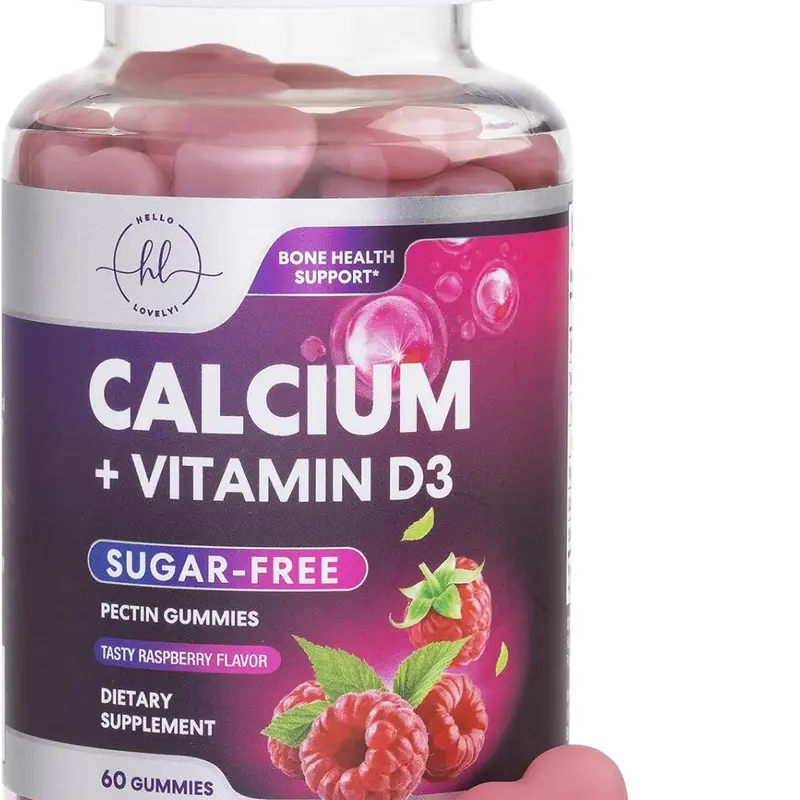 Calcium Supplements for Women - Sugar Free Calcium Gummies with Vitamin D3 for Bone Strength, Teeth & Immune Health Support, Natural Chews for Women & Men - Raspberry Flavored & Non-GMO - 60 Gummies Healthcare Zinc