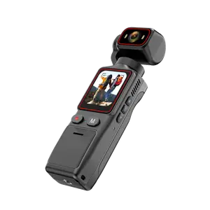 【FathersDayGift】2.7K Pocket Camera with 1.96-inch Display - 180° Swivel 150° Ultra Wide Angle Lens - WiFi & App Control - 2000mAh Battery (6 Hours Working Time) - Image Stabilization & Loop Recording