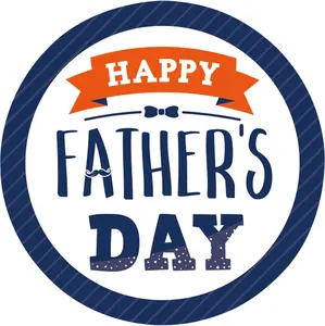 Happy Father's Day Stickers (60-Pcs) | 2-Inch Round Gift Seal Labels | Best Dad Ever Self-Adhesive Gift Packing Stickers for Birthday Envelopes, Gift Boxes, Party Favors