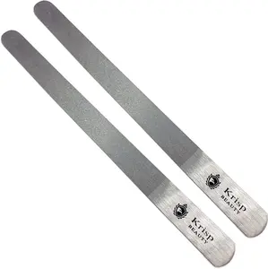 Stainless Steel Metal Manicure Pedicure Diamond Nail File For Women Fingernail 7" inch, Deb Double Sided Dust Coating Suitable for Natural or Acrylic Nails (Pack of 2) by Krisp Beauty Nail Care Daily Nail Art Set Handle Polish Cutics