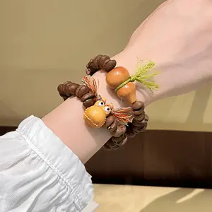 Barbie Sandalwood Gourd Coffee Bean Bracelet - Fashionable Buddhist Bead Accessory for Women