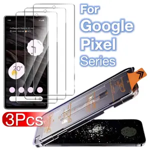 3-piece set suitable for Google Pixel 10 9 9a 8 8a 7 7a 6a  Pro XL , supports ultrasonic fingerprint unlocking, phone screen tempered glass protective film, automatic positioning without dust, 9H high aluminum glass ultra high definition