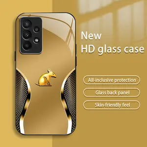 Suitable for [Galaxy A73 5g] New high-end creative auspicious gold zodiac animal mobile phone case New business simple tempered glass mobile phone case affordable anti-fall and anti-fingerprint-888