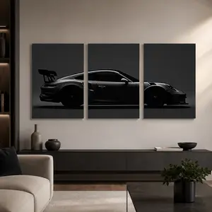 Fashion Car Pattern Canvas Painting with Frame, 3 Counts/set Modern Art Design Wall Art, Wall Decor for Home Interior Living Room Bedroom Office