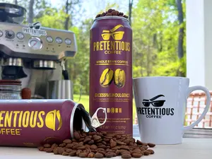 Pretentious Coffee - Excessive Indulgence - Medium Roast Coffee - Single can - Whole Bean or Ground - Limited Reserve- Baked Apple/Cocoa Nib flavor notes
