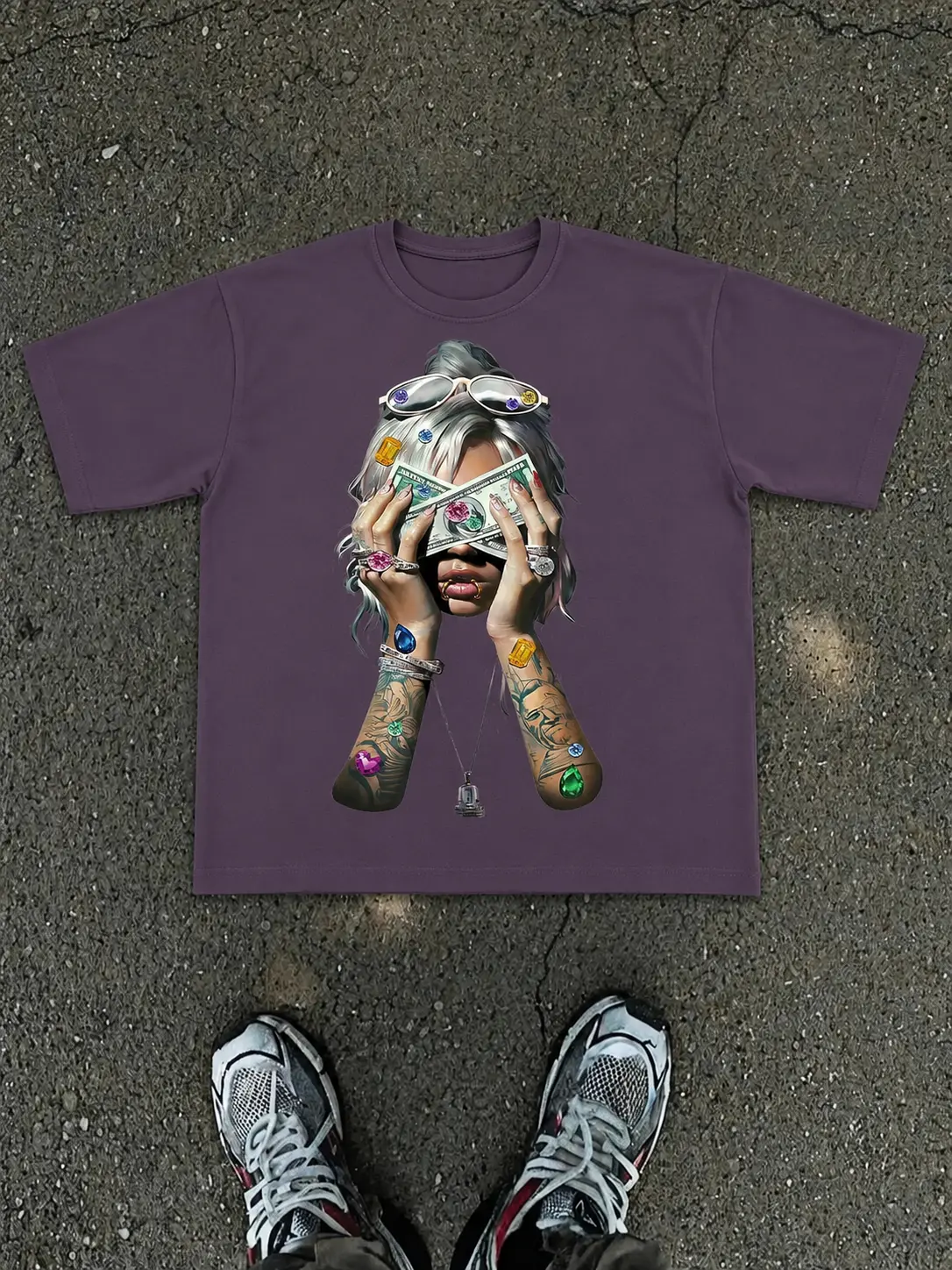 Unisex's Cartoon Face Print Round Neck Graphic Tee, Vintage Trendy Streetwear Casual Short Sleeve T-shirt for Daily Wear, Ladies All Seasons Clothes, Casual Tops Funny Cartoon T-Shirt, Vintage Aesthetic Graphic Tee, Casual Crewneck Shirt for Men Women