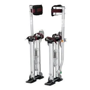 VEVOR Drywall Stilts,  18''-30'' Adjustable Aluminum Tool Stilts with Protective Knee Pads, Durable and Non-slip Work Stilts for Sheetrock Painting, Walking, Taping, Silver