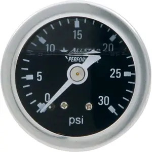 Allstar Performance  1.5 in. Dia. 0-30 PSI Liquid Filled Pressure Gauge