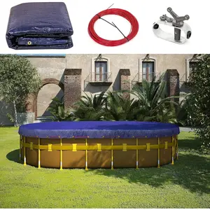 ColourTree Premium Oval Blue Winter Swimming Pool Cover Tarp Safety Extra Heavy Duty, Waterproof, UV Resistant