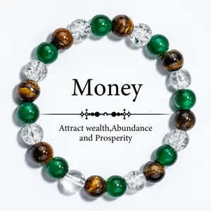 Relaxing Success Enhancing Prosperity & Abundance Beaded Stretch Unisex Jewelry For Personal Strength, Wellness, Wealth And Good Fortune