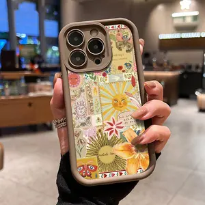 Chic Sunflower Collage Pattern Phone Case , Soft Silicone Tpu Protection and Shockproof For iPhone 17 16 15 Pro Max 14 16Pro 13 12 11 X Plus Air Mini