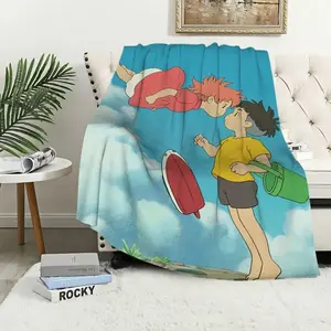 Nap P-Ponyo rug for Living Room blanket Cute Office Suitable for beds and sofas can also be given as a gift Film kawaii Birthday Home Travel Kid Gifts