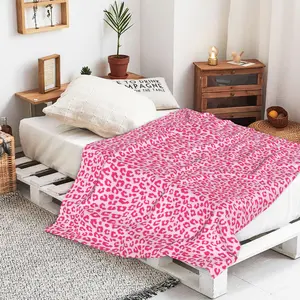 Pink Leopard Throw Blanket, Cheetah Print Soft Fleece Blanket, Hot Leopard Blankets, Cute Bed Couch Decor Gifts for Women Girls