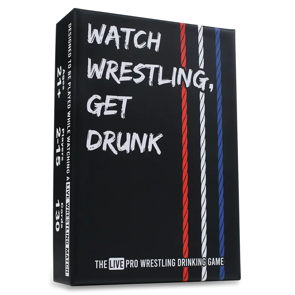 WATCH WRESTLING, GET DRUNK - The Live Pro Wrestling Drinking Game Party Game Cards