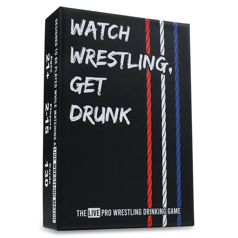 WATCH WRESTLING, GET DRUNK - The Live Pro Wrestling Drinking Game Party Game Cards