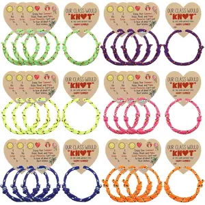 End of Year Gifts for from Teachers Graduation Braided Bracelets with Cards Classroom Exchange Gifts