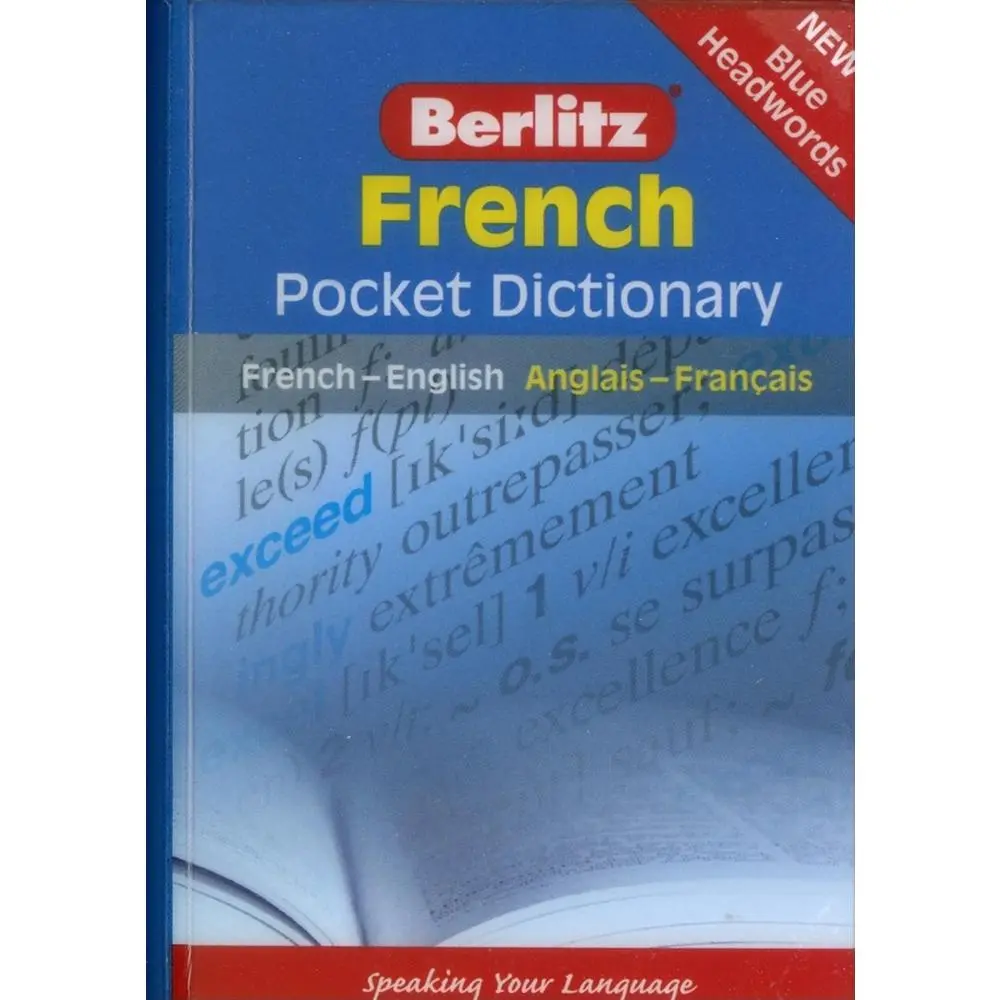 Used Berlitz French-English/Anglais-Francais Pocket Dictionary - Vinyl Bound, School Bag Accessory for Students, Bold Blue Headwords, Handy Pocket Format, High Impact Cover Design