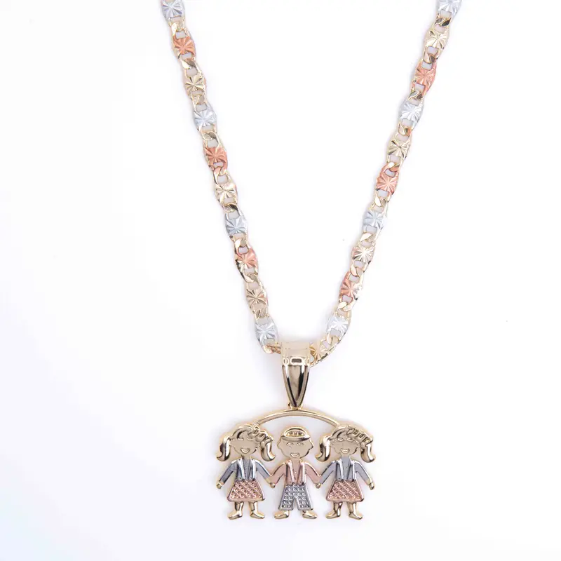 Kids' Colored Fashionable Necklace - 1-5 Age Group, 3-Color Gold-Plated Iced Out, 20-Inch Chain Necklace Stack, New Design, Comfortable Layering Clasp, Casual Costume Jewelry Charm Pendant, Statement Accessory