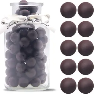 100 count 15mm Round Coffee  Beads Bulk - Ideal for , Necklace, Bracelet & Lanyard Making