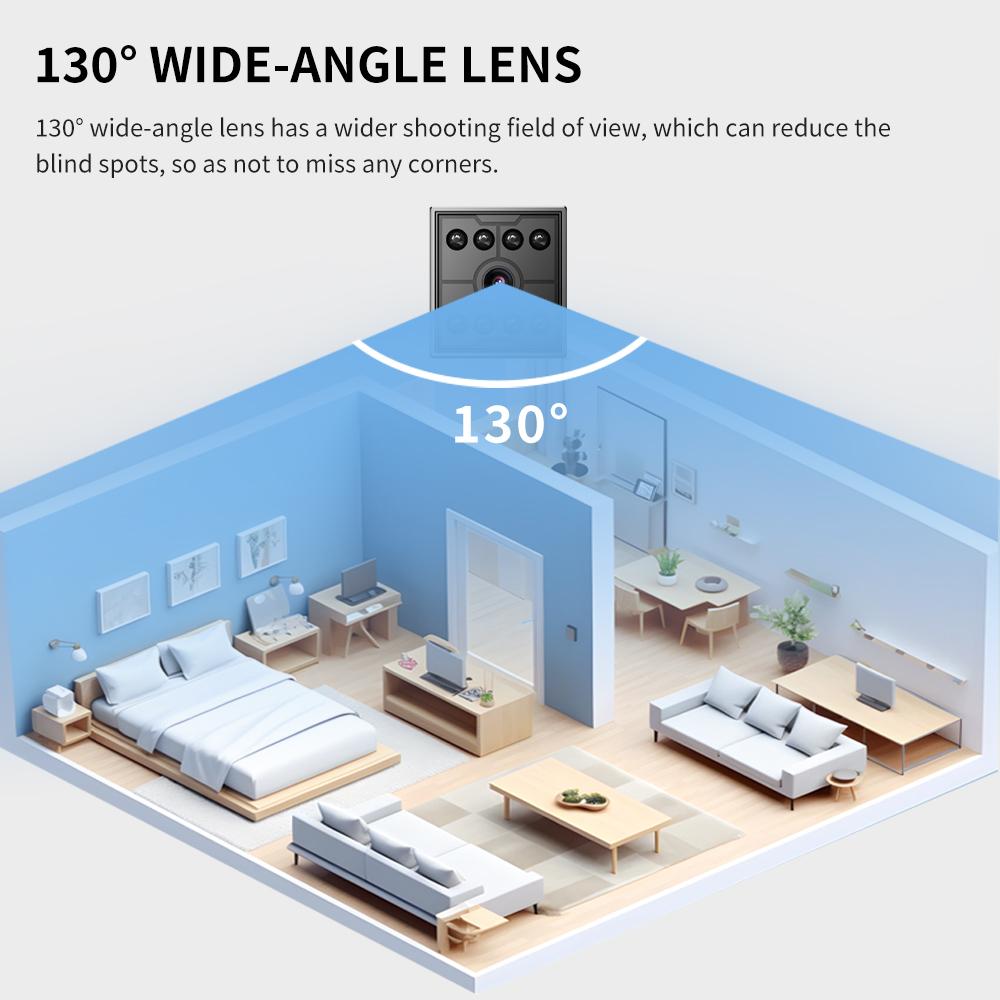 W09 Mini Home Security Camera 1080P HD Hidden Spy Camera with Night Vision Motion Detection Phone App Alerts for Indoor Outdoor Wireless Surveillance Baby Pet Car Without SD Card WiFi Infrared