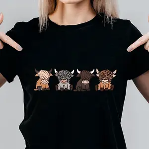 Versatile Washable Cow Vinyl Heat Transfer Decals for Custom TShirts Masks and Backpacks
