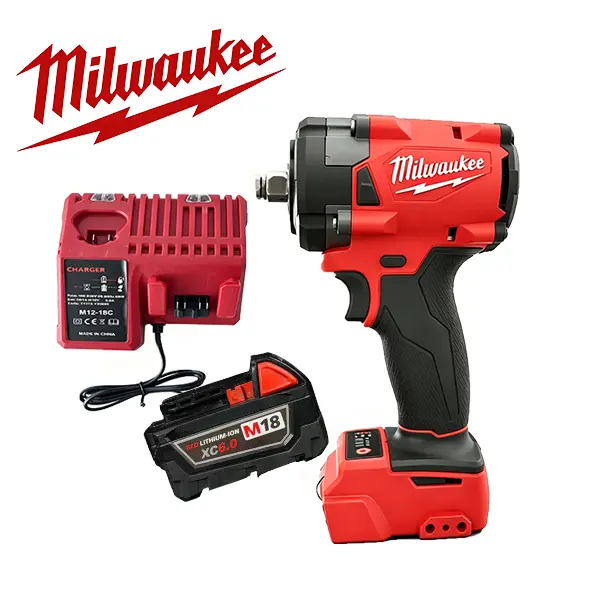 Milwaukee 18V Brushless Compact Cordless 1/2-inch Drill Set - 1/2-inch Handheld Wrench, 300NM Torque Rechargeable Overload Safe Drill/Driver, Auto Repair Tools for Automotive Maintenance & Repair, Cordless Brushless Drills