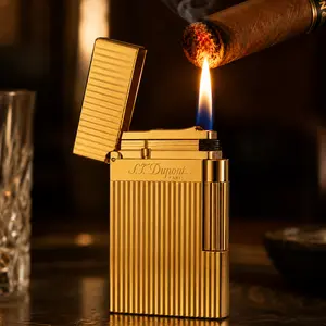 [Classical] Vertical Gold Dupont Guilloche Luxury Lighter 140g best Ping Sound gift for father fathersday