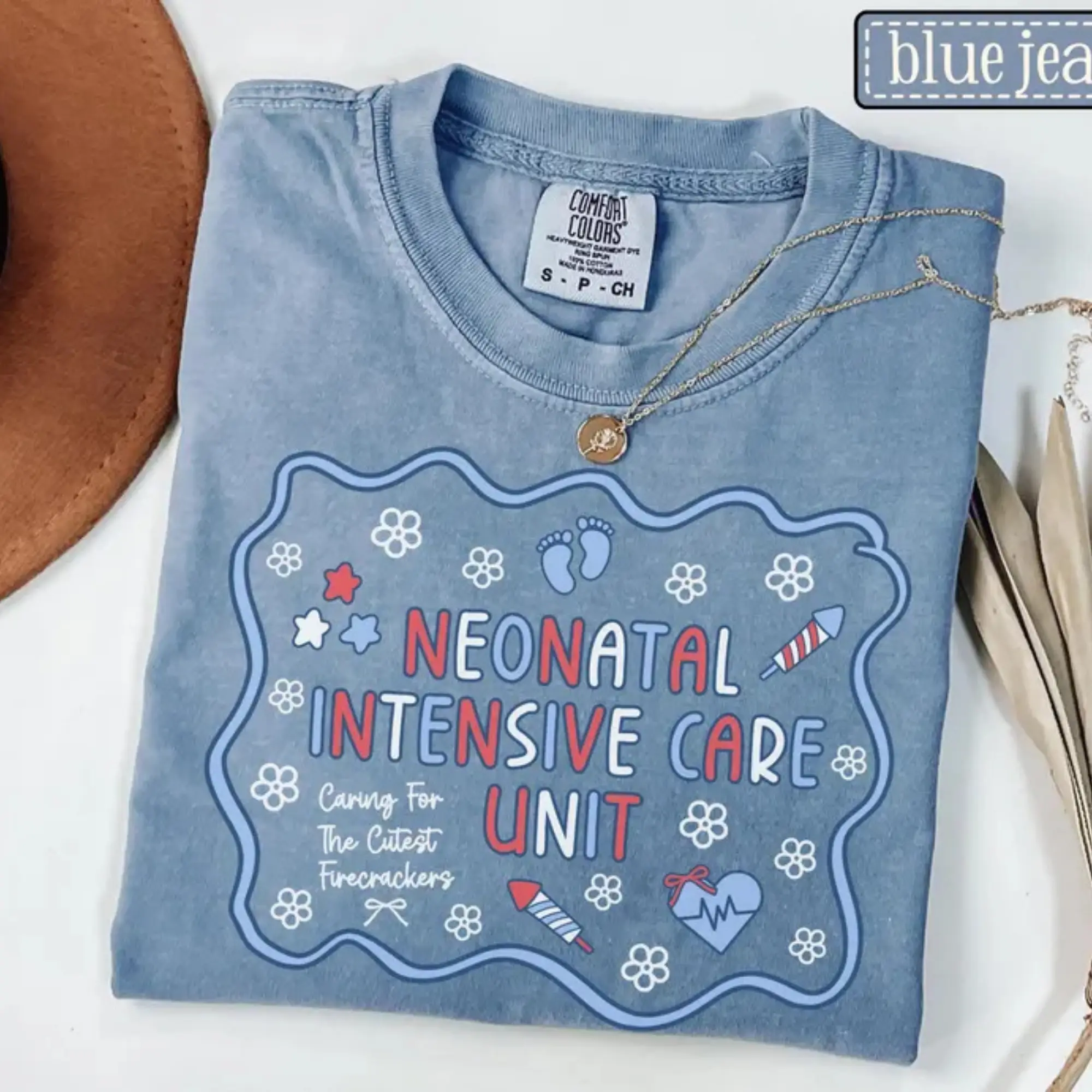 NICU July 4th Comfort Colors Shirt • Neonatal ICU Nurse Memorial Day Tee • NICU Nurse Gifts • Neonatal Intensive Care Unit Rn Fourth of July