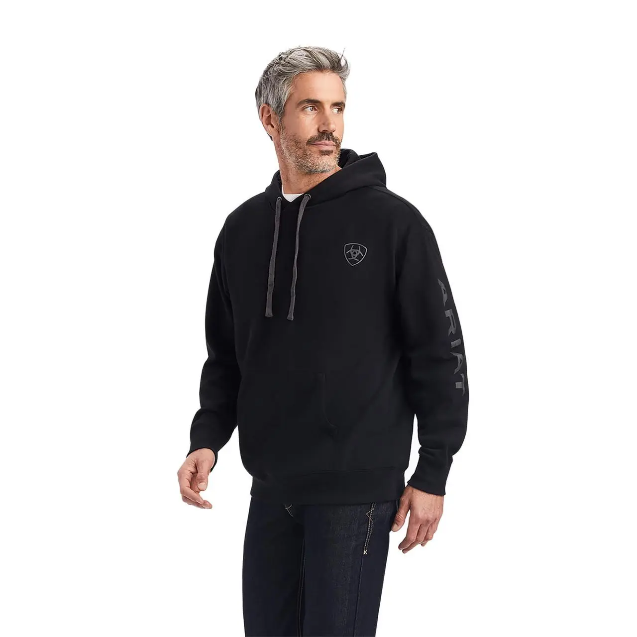 Ariat Men's Ariat Logo Long Sleeve Black Hoodie - 10040815