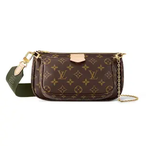 Louis Vuitton Multi Pochette Accessoires Handbag for Women – Monogram Canvas and Leather, Chain Strap, Crossbody, Shoulder, or Top Handle Style in Khaki Green