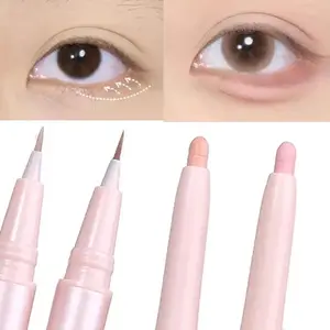 Ultra-Fine Dual Tip Wing Eyeliner & Highlighter Pencil, Long-Lasting Waterproof Sweatproof Makeup, Shimmer Finish, Natural Bold Look