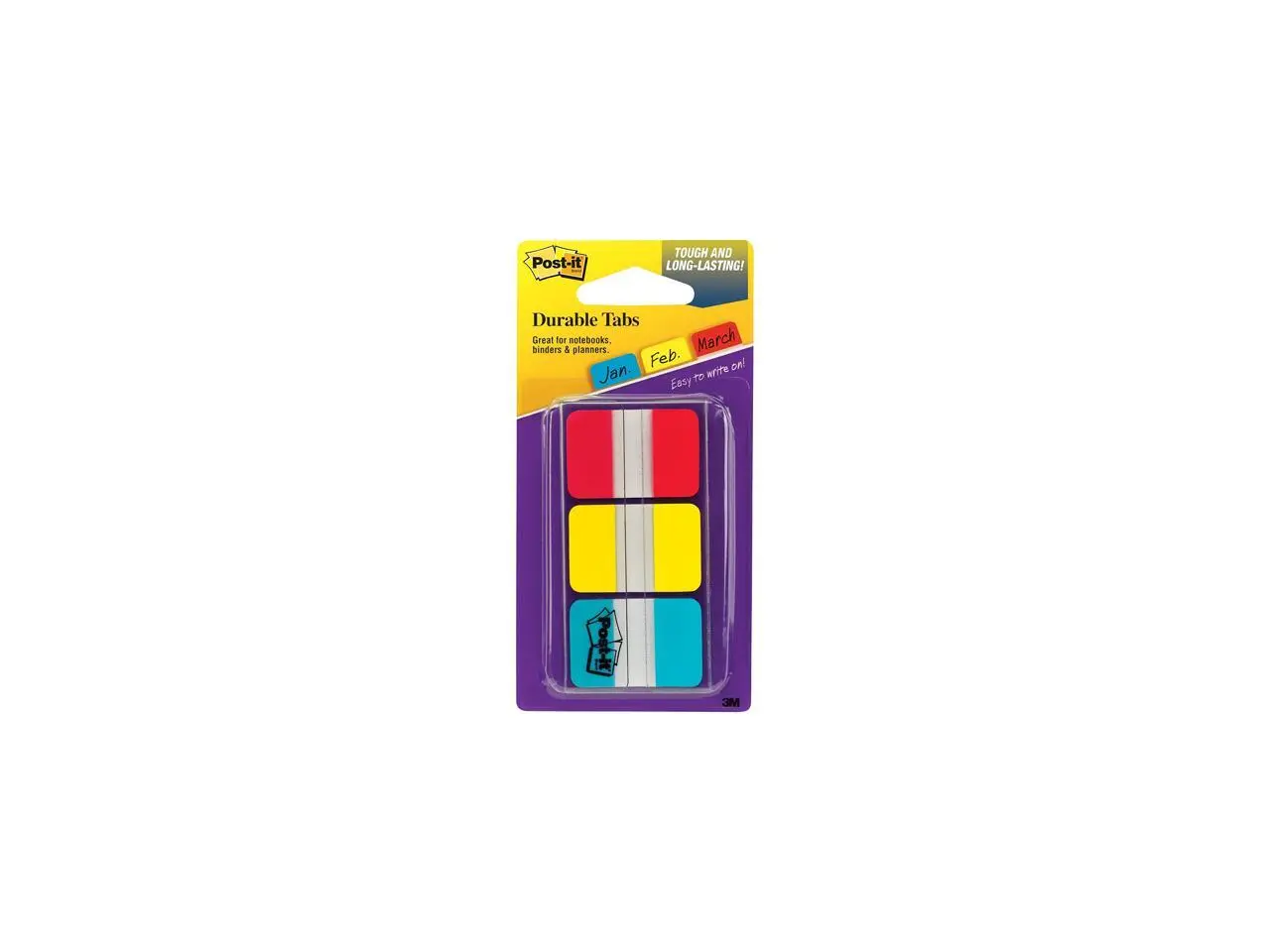 3M 686RYBT Durable Index Tabs, 1'' x 1-1/2''