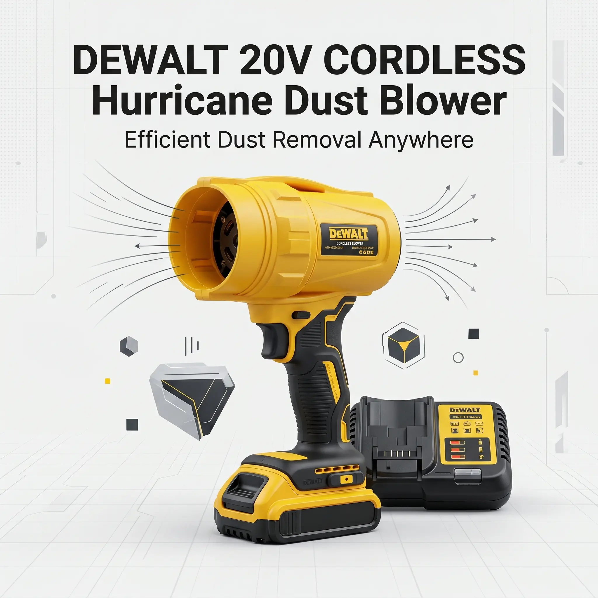 DEWALT Hurricane Handheld Leaf Blower - Tool Only or Kit, Lightweight Design, Variable Speed Trigger for yd Cleaning, Worksite Debris Removal Air-Cooled, Lightweight Portable Blower, Yard Cleanup