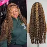 【Hot Sale】Lemoda P4/27 Honey Blonde Burmese Curly  Highlight HD Transparent 13x6 Full Lace Frontal Wigs Pre Plucked 15A Virgin Human Hair Wigs for Womenly End 200% Density