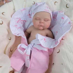 Lovely Realistic Reborn Baby Dolls Solid Silicone Full Body Girl 12 Inch 30cm Mini Real Life Baby Dolls Lifelike Sleeping Newborn Babies Doll That Look Real Washble Toy for Kids Age 3+ (Pink) baby  born  doll Soft with Washable Feel dolls Accessories