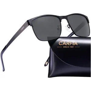 CARFIA Metal Mens Sunglasses Polarized UV400 Protection for Driving Fishing Hiking Golf Everyday Use CA5225