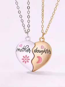Mom Daughter Pendant Necklace, Girl Stainless Steel Chain, Fashion Family Jewelry, Mother's Day Gift for Mom, Birthday Present, Exquisite Jewelry Gift