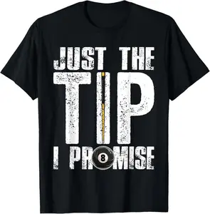 100% Cotton Funny Billiards Pool Cue Shirt Billiard Players Gift T-Shirt