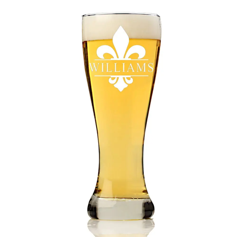 Personalized Fleur De Lis Monogram  Pub Beer Glass, Custom Monogram Beer glass, Personalized Beer Glass ,Engraved Beer Mugs, Groomsman Gifts